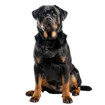 a large black and brown dog sitting down