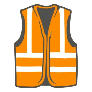 an orange safety vest