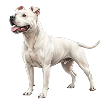 an illustration of a white dog with its tongue out