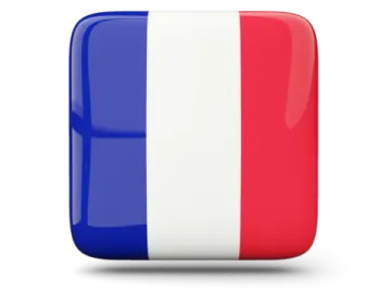 a square button with the flag of france