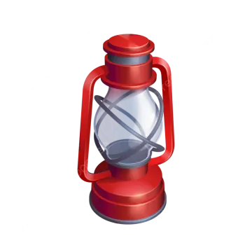 a red lantern on a white background