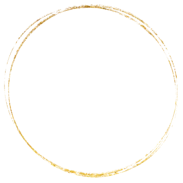 a gold circle frame on white background