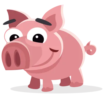 a cartoon pig with its mouth open