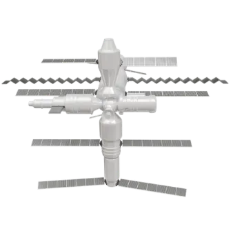 a model of the space station on a white background