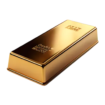 a gold bar on a white background