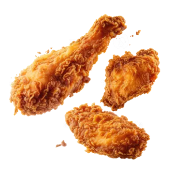 fried chicken pieces on a white background