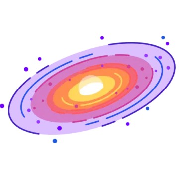 an image of a purple and orange saturn