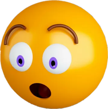 a yellow ball with a surprised face on it