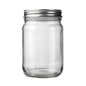 a glass jar with a metal lid