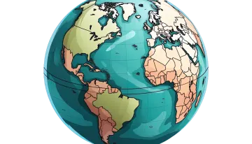 a globe with the continents on top of it