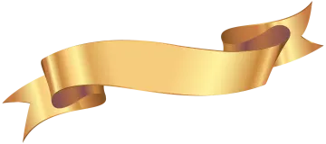 a gold ribbon on a white background
