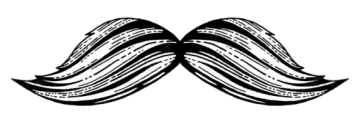a black and white mustache on a white background
