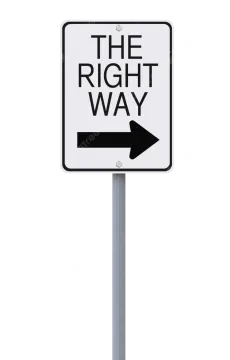 a sign that says the right way
