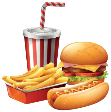 a hamburger and french fries with a drink