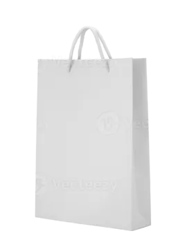 a white paper shopping bag with handles
