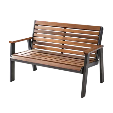 a wooden bench on a white background
