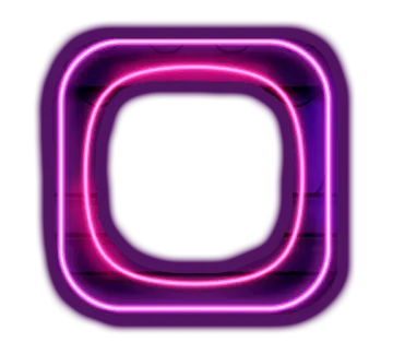 a purple neon sign with a white background