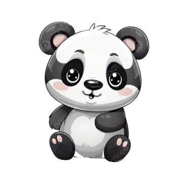 a cute panda bear sitting on the ground