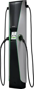 an electric car charging station with a charger
