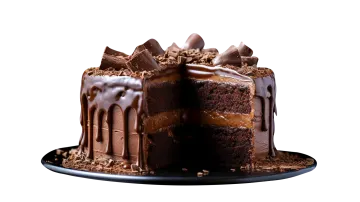 a piece of chocolate cake on a plate