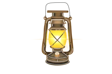 a lantern with a yellow light on it