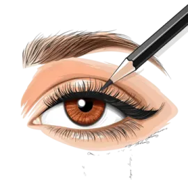 a drawing of an eye with a pencil
