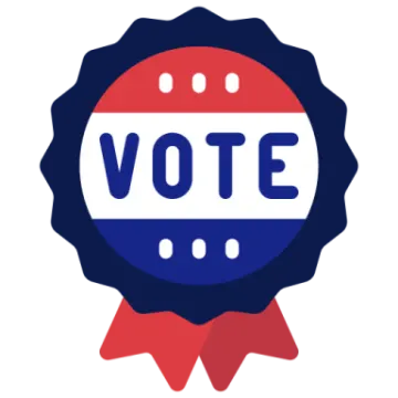 a badge with the word vote on it