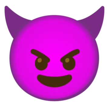 a purple ball with an angry face on it