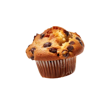 a chocolate chip muffin with chocolate chips on top