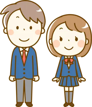 a boy and girl in school uniforms