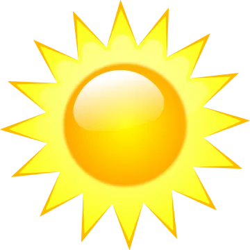 a yellow sun on a white background