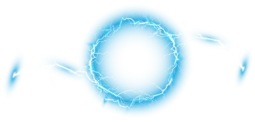 a circle with lightnings in the middle