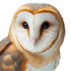 an owl that is looking at the camera