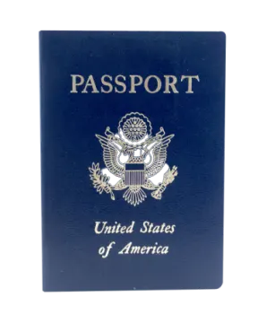 a passport on a white background