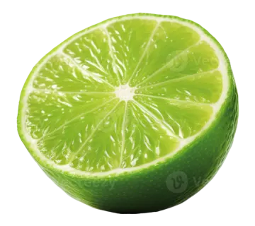 a slice of lime on a white background
