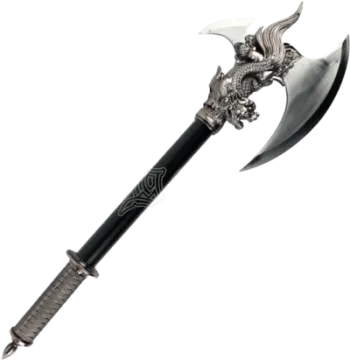 a sword with a dragon head on it