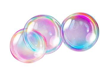soap bubbles on a white background
