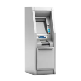 an atm machine on a white background