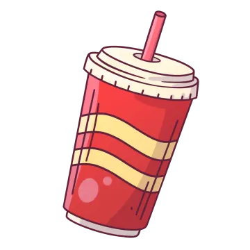 a red drink with a straw in it