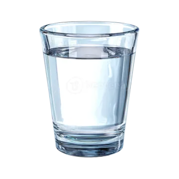 glass of water on a white background