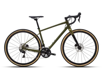 a green bike on a white background