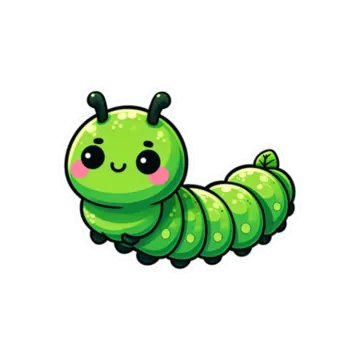 a green cater with pink eyes
