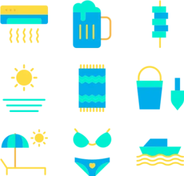 a set of beach icons