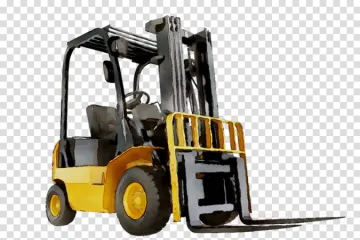 a forklift fork truck on a white background