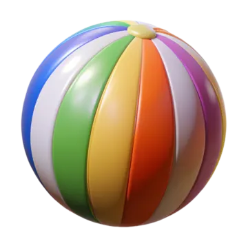 a colorful beach ball on a white background