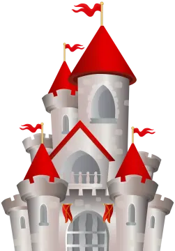 an image of a castle with turrets
