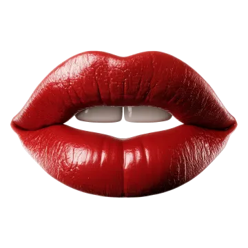 a red lipstick on a white background
