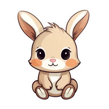 a cute little rabbit sitting on the floor