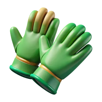 a pair of green gardening gloves