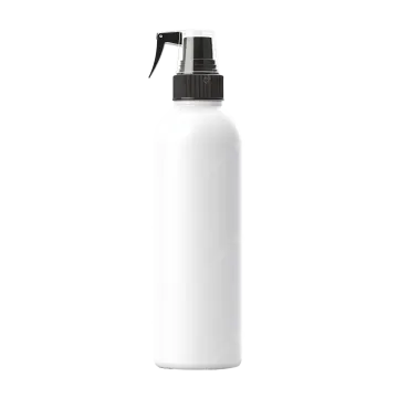 a white plastic bottle with a black cap